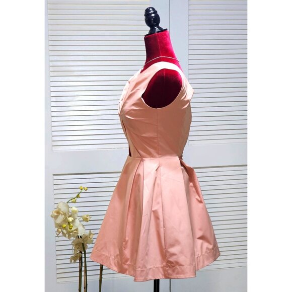 Nasty Gal Women's Blush Pink Knot Cut Out Skater Mini Dress Size XXS 2440 - Picture 6 of 15